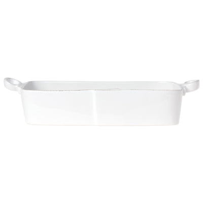 Lastra White Rectangular Baker by VIETRI