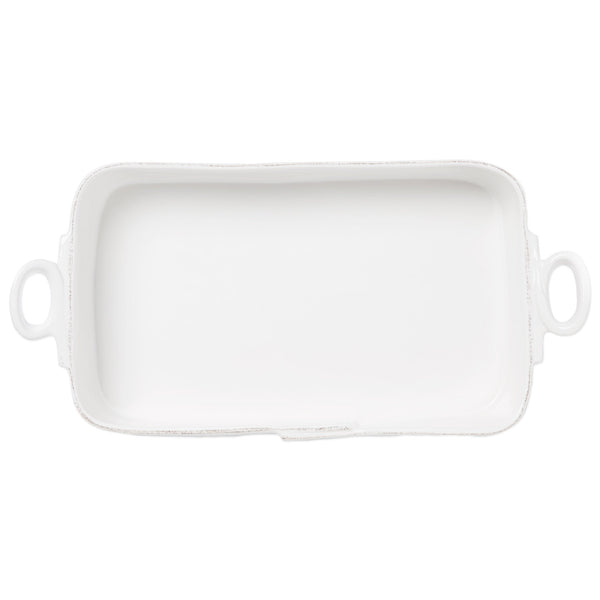 Lastra White Rectangular Baker by VIETRI