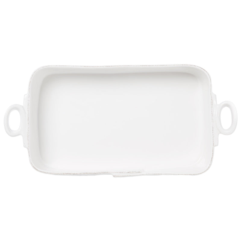 Lastra White Rectangular Baker by VIETRI