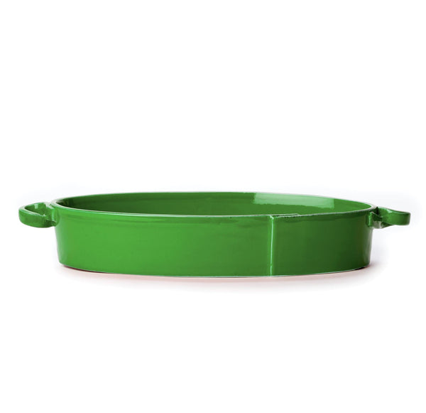 Lastra Green Handled Oval Baker