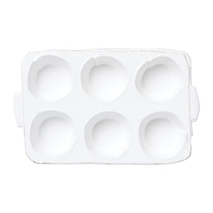 Lastra White Muffin Tin by VIETRI