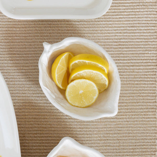 Limoni White Figural Lemon Condiment Bowl