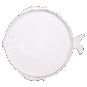 Melamine Lastra Fish White Dinner Plate by VIETRI