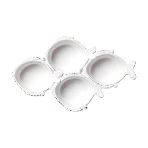 Melamine Lastra Fish White Four-Part Server by VIETRI