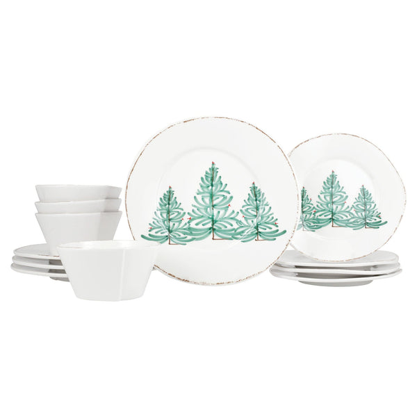 Melamine Lastra Holiday Twelve-Piece Place Setting