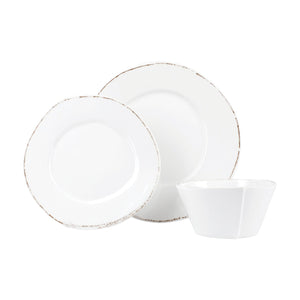 Melamine Lastra White Three-Piece Place Setting