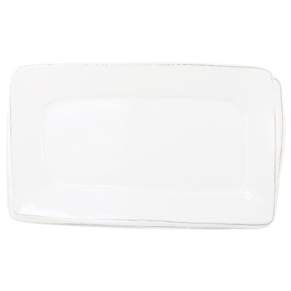 Melamine Lastra White Rectangular Platter by VIETRI