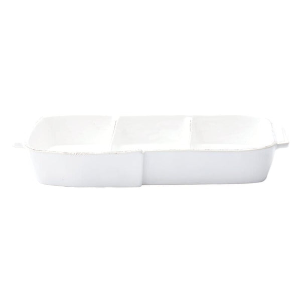 Melamine Lastra White Three-Part Server