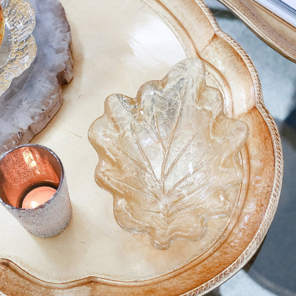 Moon Glass Leaf Medium Bowl