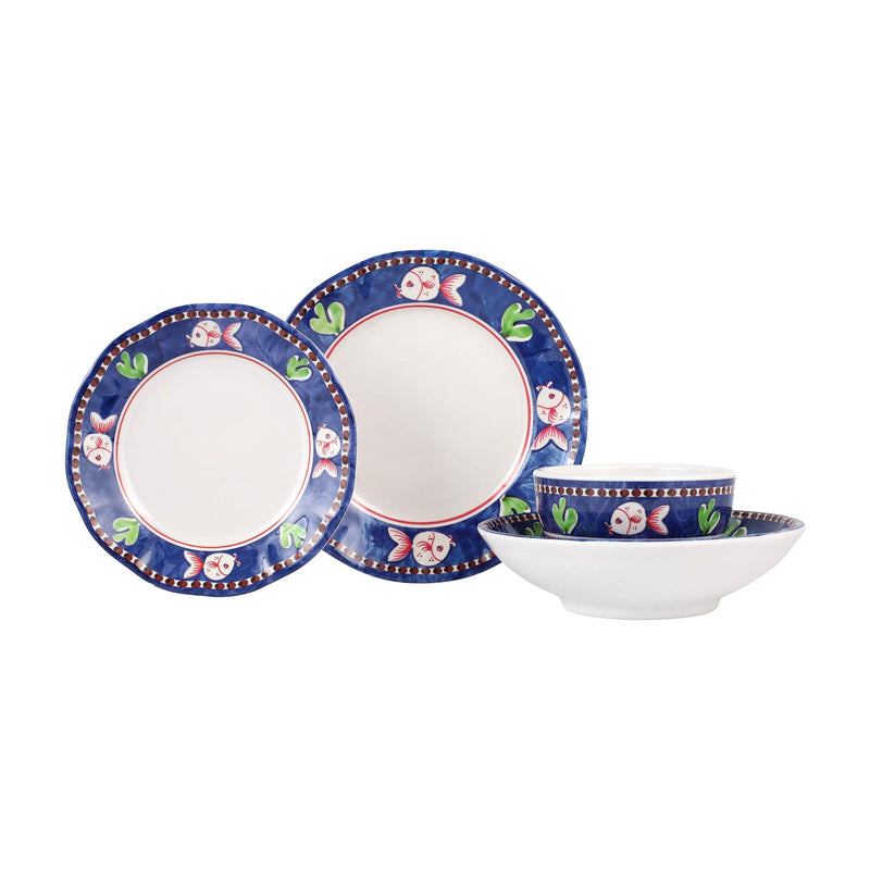 Melamine Campagna Pesce Four-Piece Place Setting