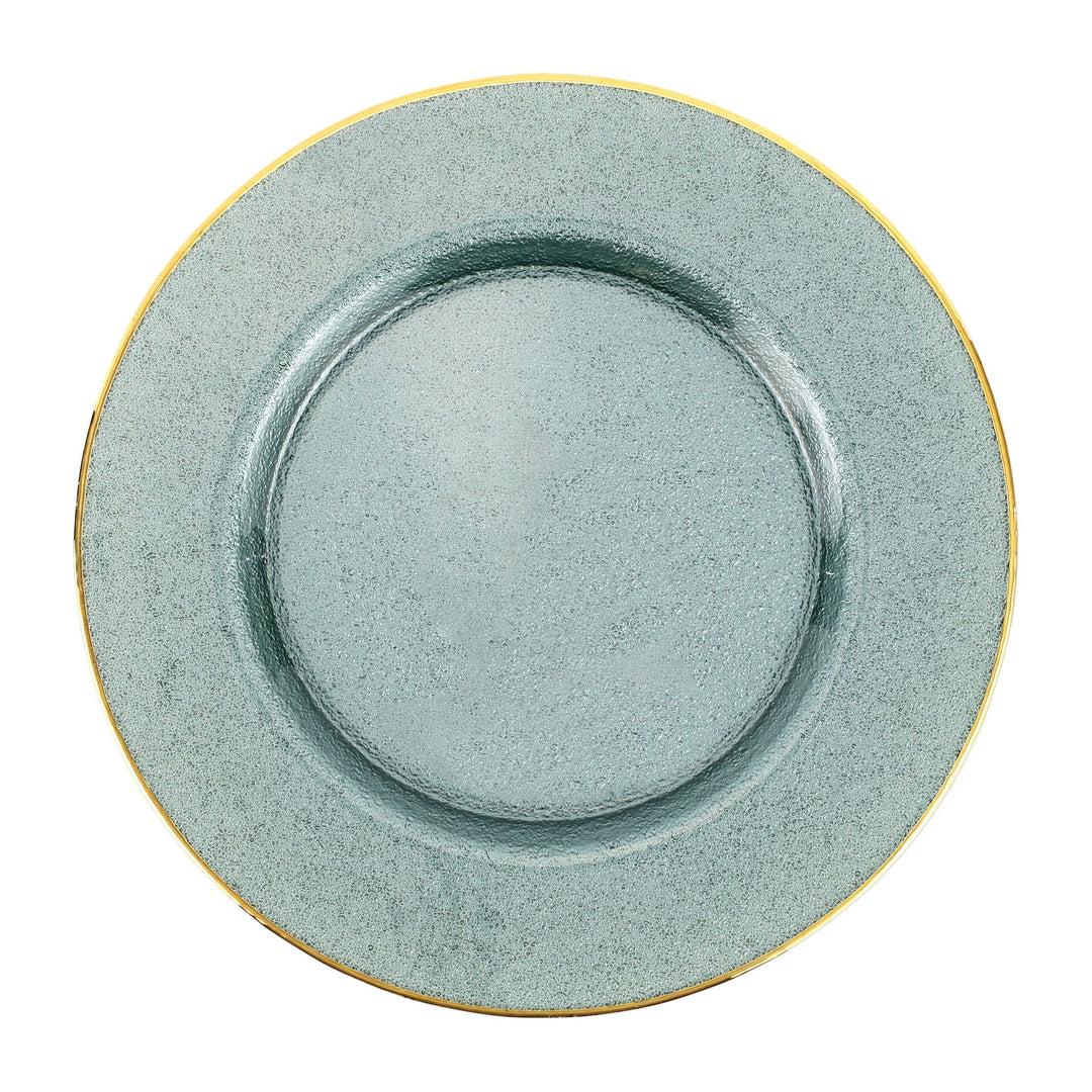 Metallic Glass Aquamarine Service Plate/Charger