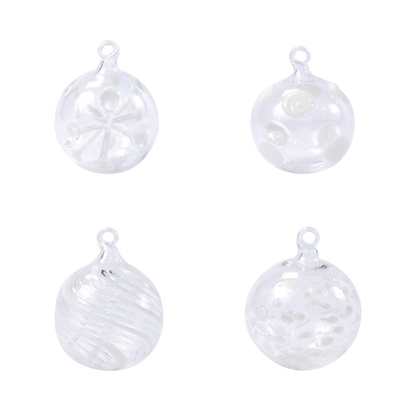 Ornaments Assorted White Ball Ornaments - Set of 4 by VIETRI