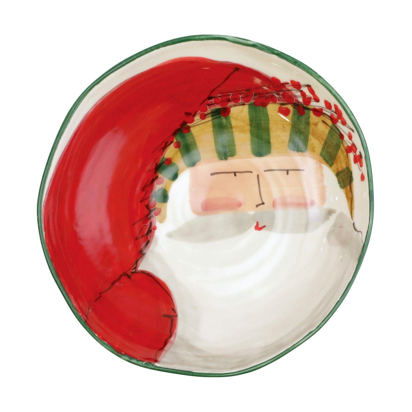 Old St. Nick Pasta Bowl - Stripe Hat by VIETRI