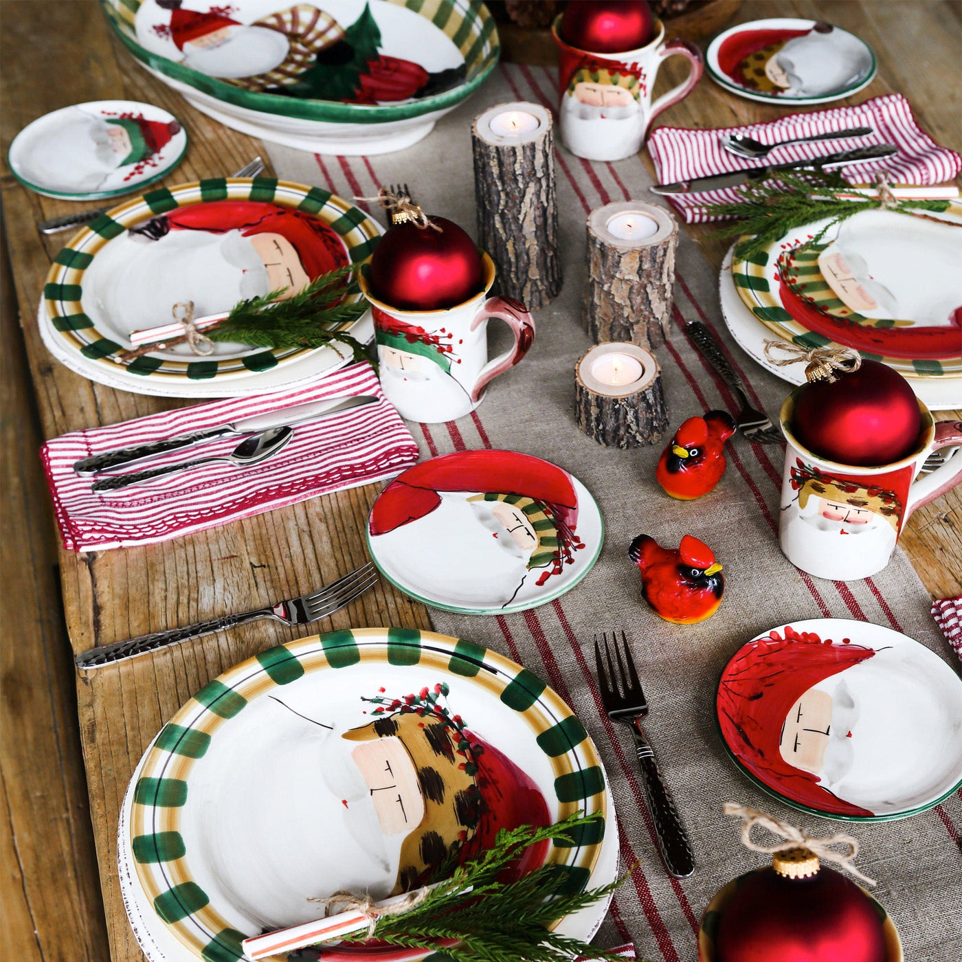 Old St. Nick Dinner Plate - Striped Hat