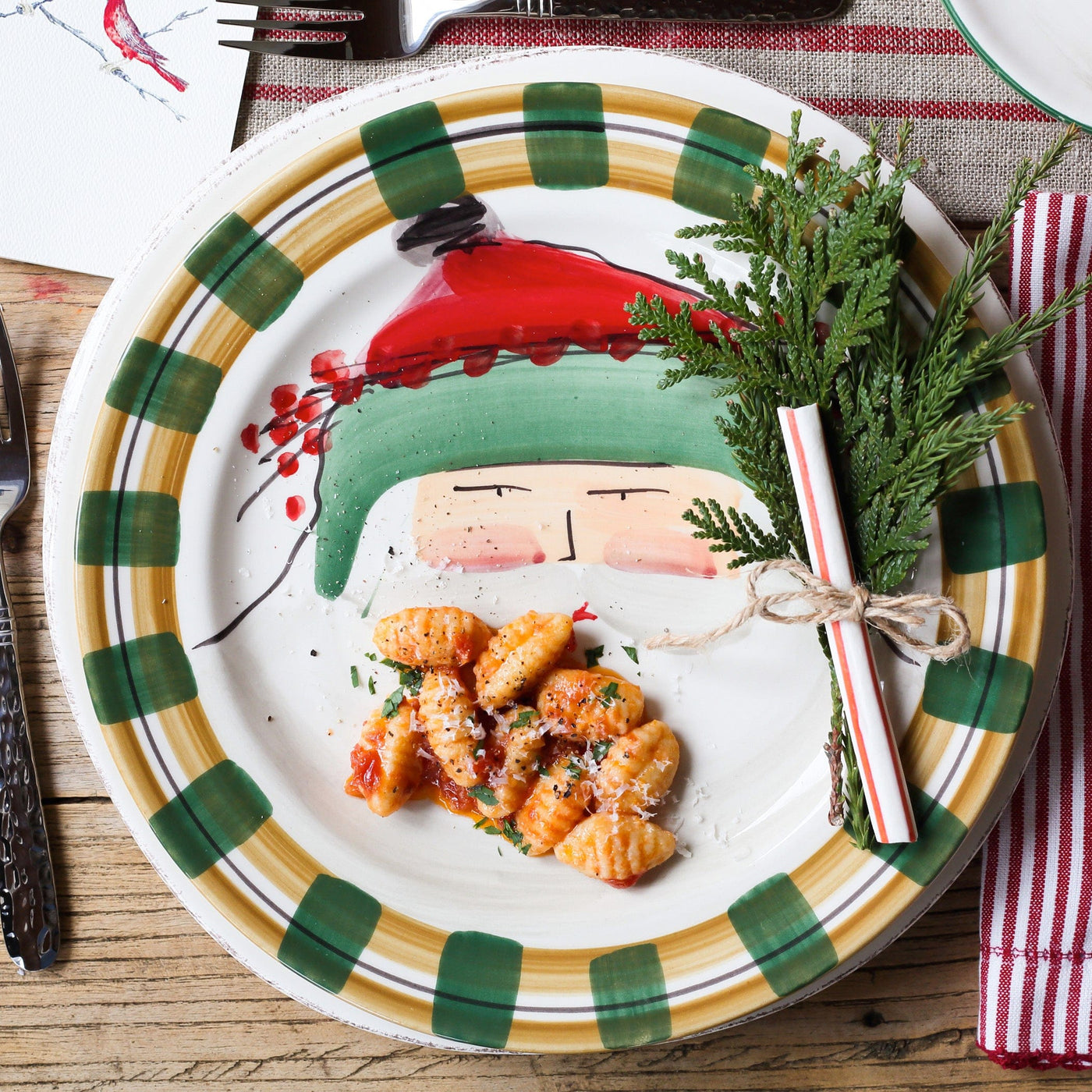 Old St. Nick Round Salad Plate - Green Hat