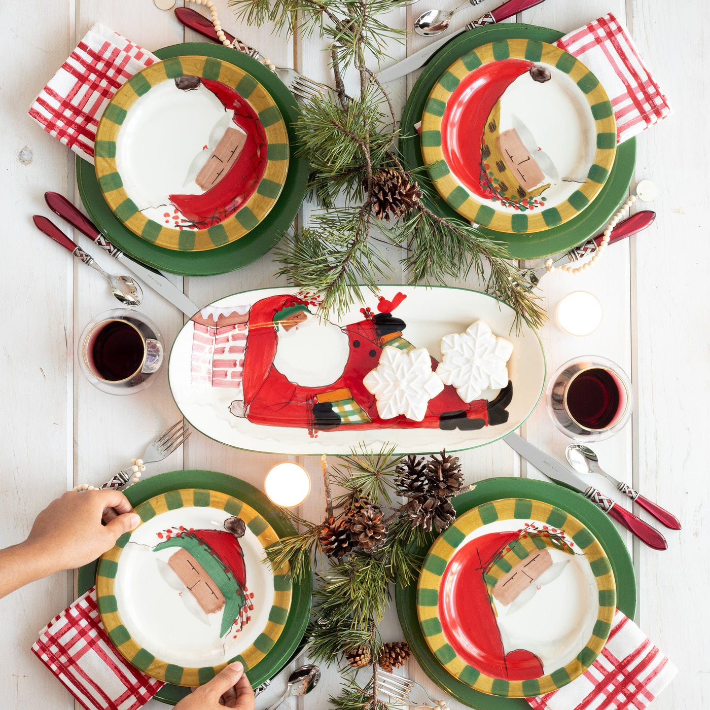 Old St. Nick Multicultural Round Salad Plate - Red Hat