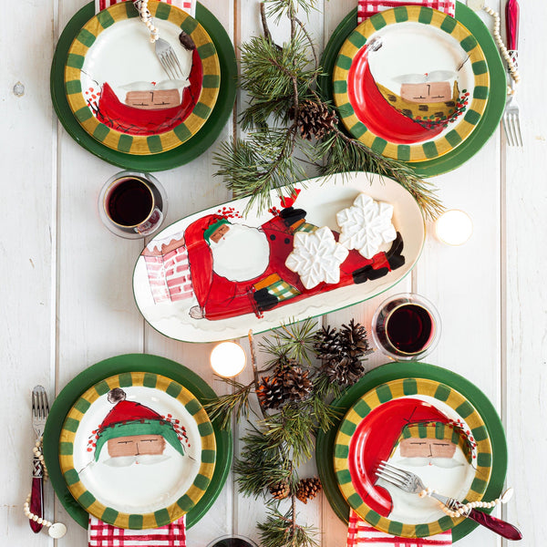 Old St. Nick Multicultural Round Salad Plate - Green Hat