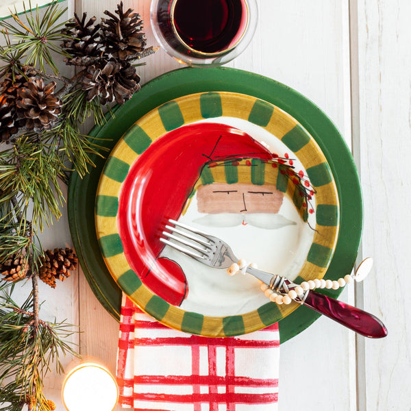 Old St. Nick Multicultural Round Salad Plate - Stripe Hat