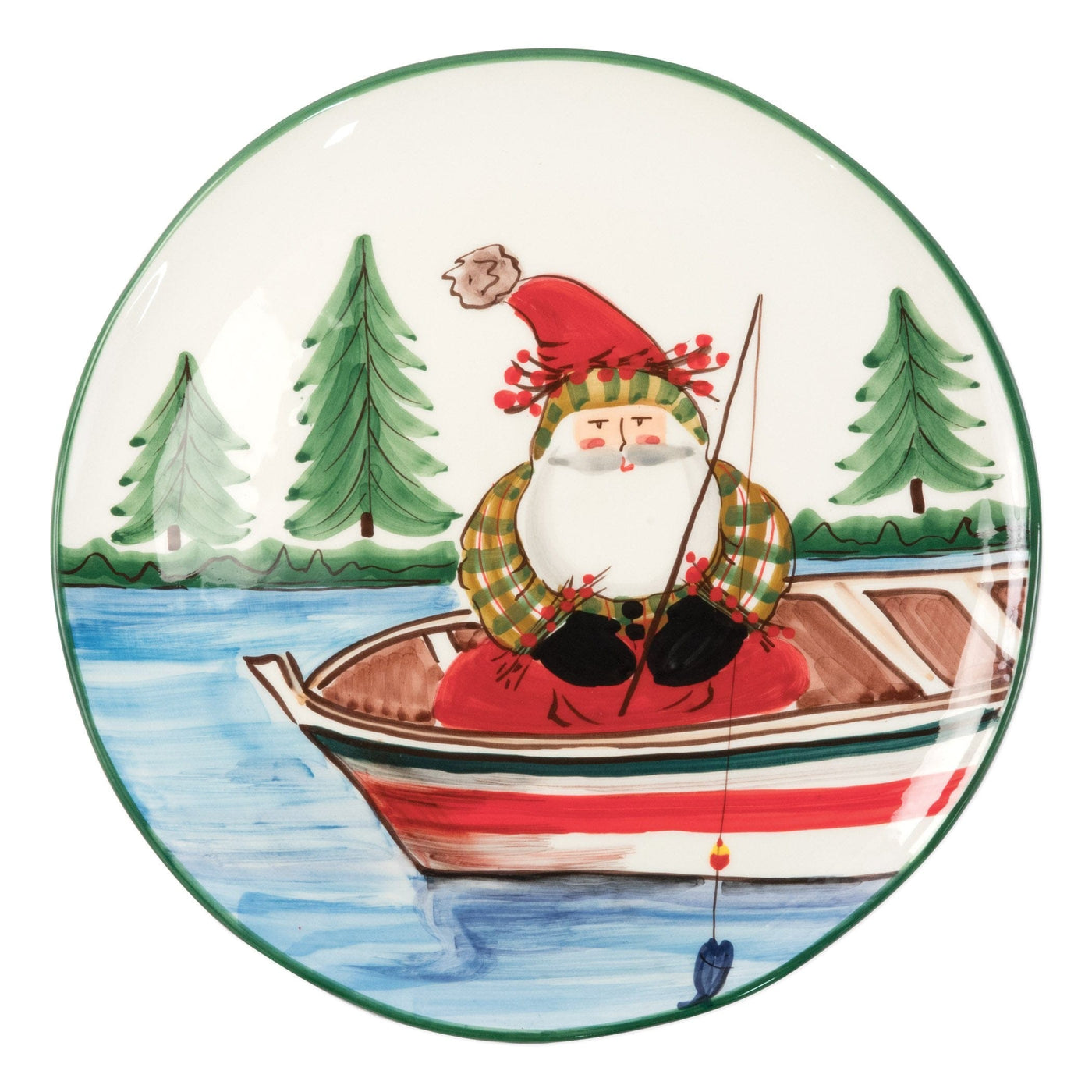 Old St. Nick Round Platter - Fishing by VIETRI