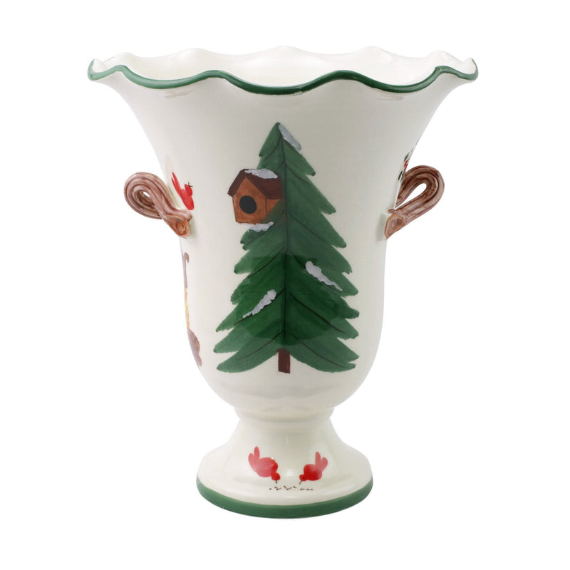 Old St. Nick Large Footed Cachepot w/ Campfire by VIETRI