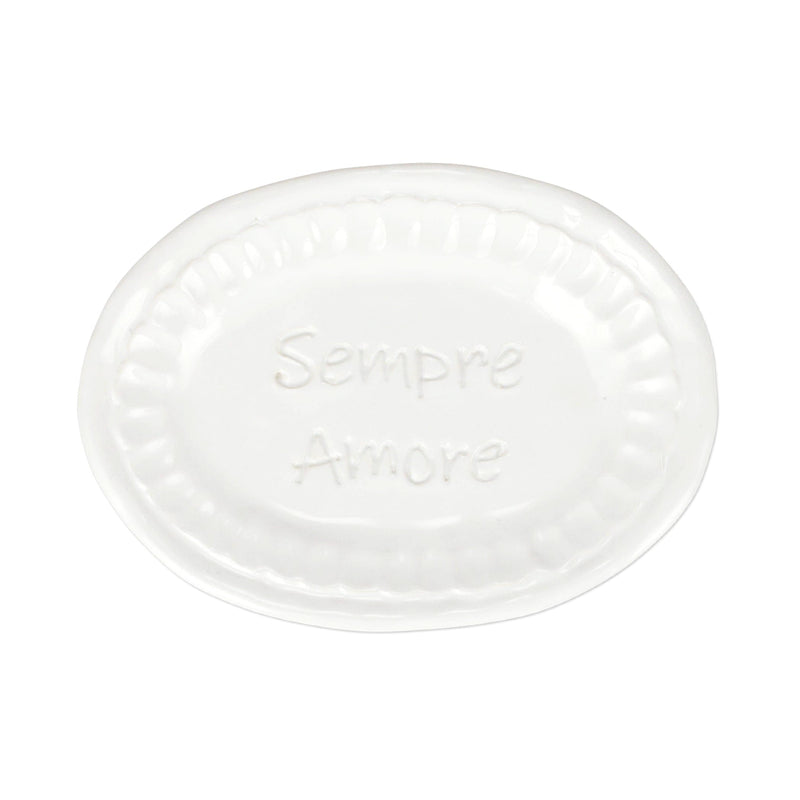 Pietra Serena Sempre Amore Small Oval Plate