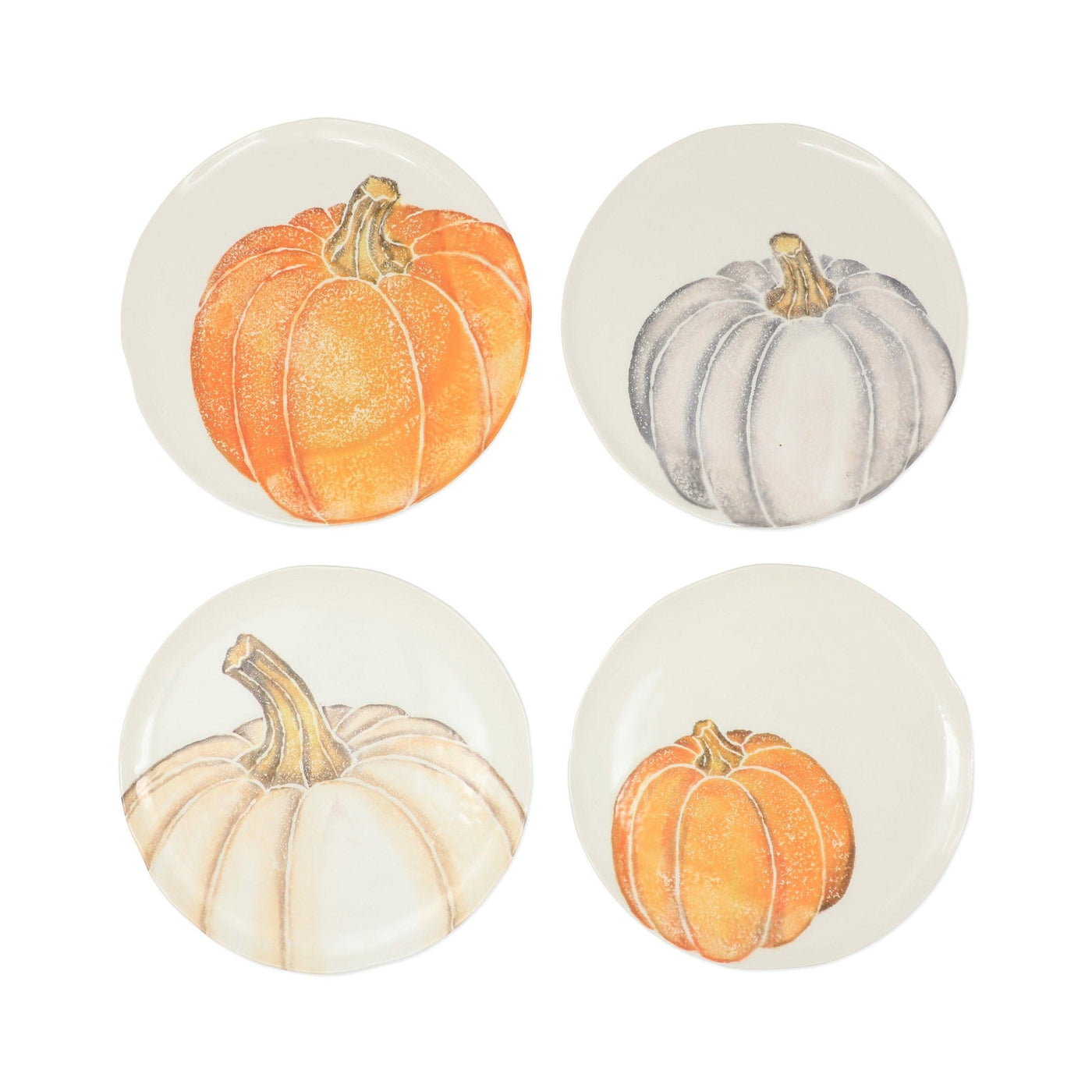 Pumpkins Assorted Salad Plates - Set of 4 by VIETRI