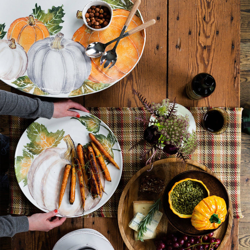 Pumpkins Round Platter w/ Pumpkin