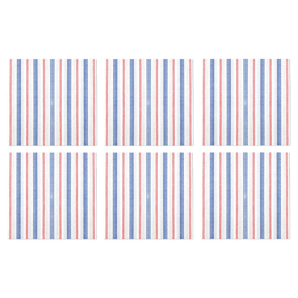 Papersoft Napkins Americana Stripe Cocktail Napkins (Pack of 20) - Set of 6