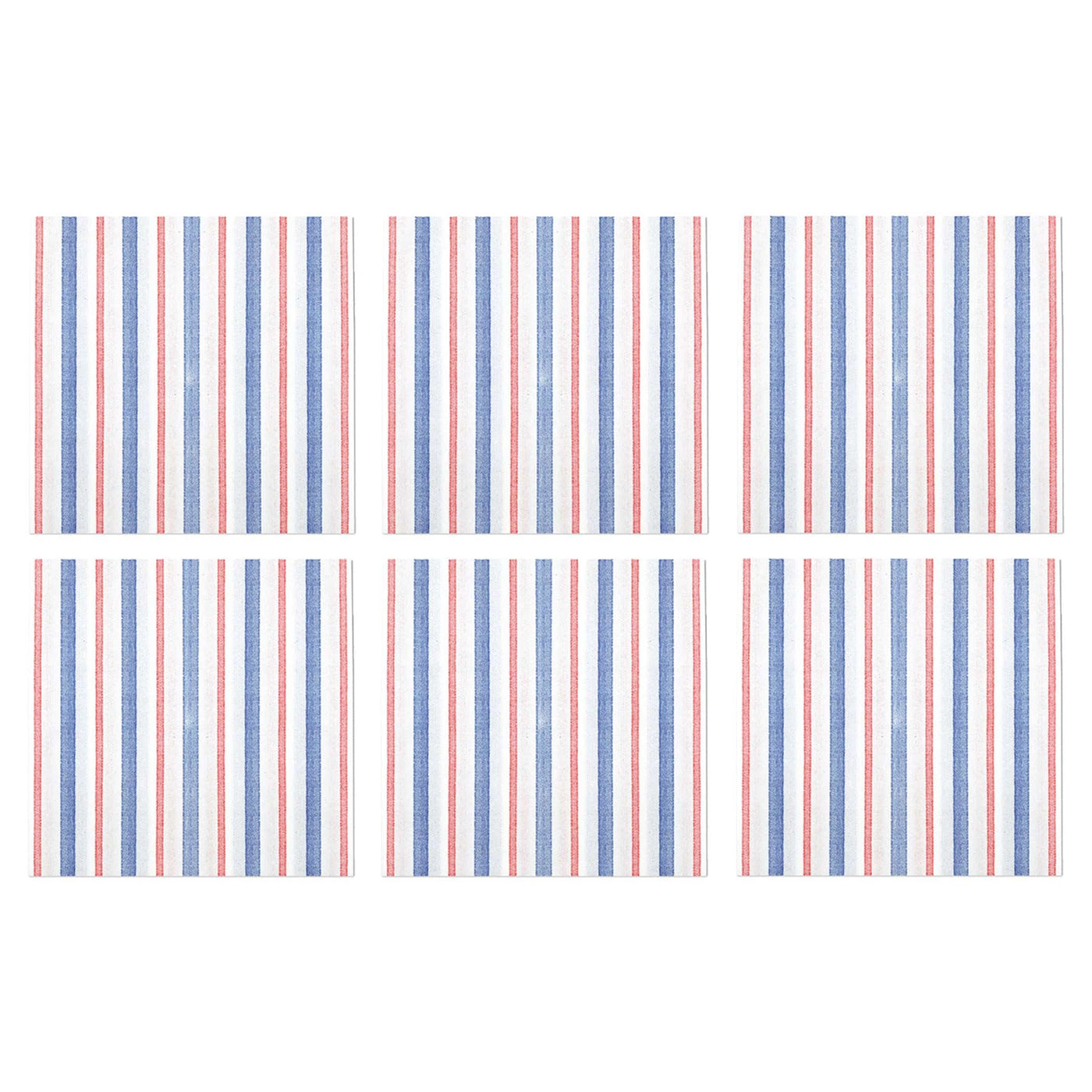 Papersoft Napkins Americana Stripe Cocktail Napkins (Pack of 20) - Set of 6