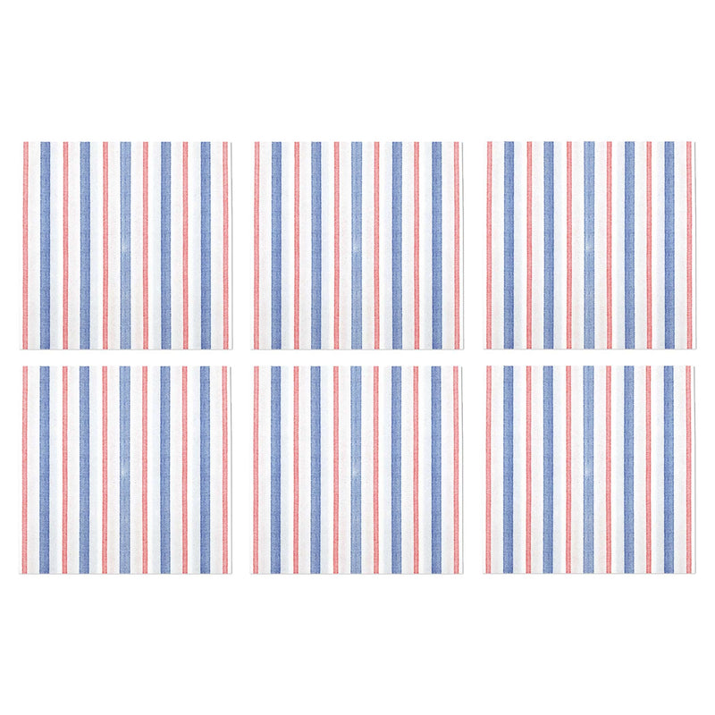 Papersoft Napkins Americana Stripe Cocktail Napkins (Pack of 20) - Set of 6