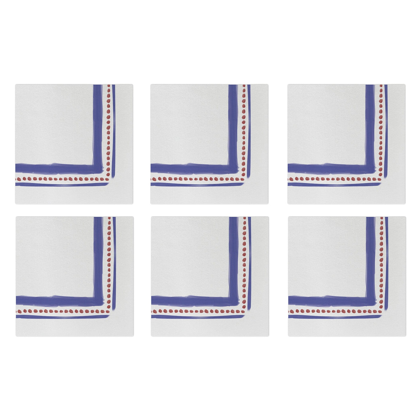 Papersoft Napkins Campagna Blue Cocktail Napkins (Pack of 20) - Set of 6