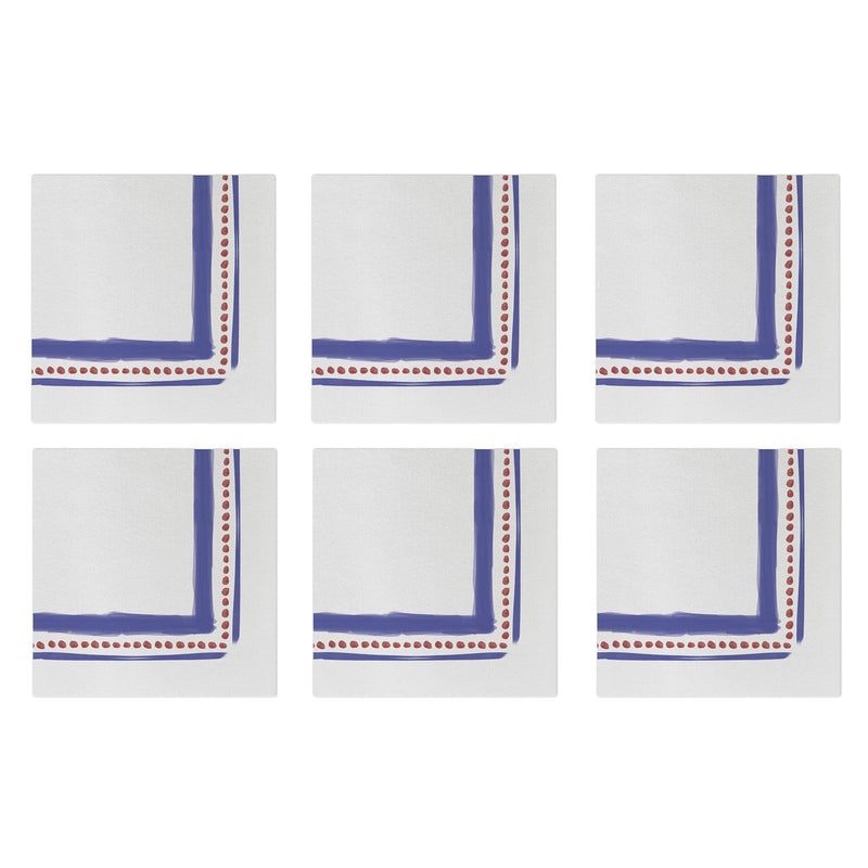 Papersoft Napkins Campagna Blue Cocktail Napkins (Pack of 20) - Set of 6