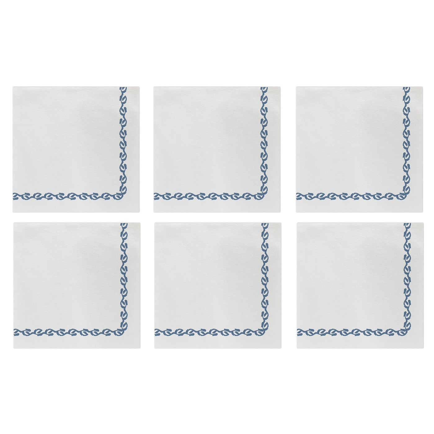 Papersoft Napkins Florentine Blue Cocktail Napkins (Pack of 20) - Set of 6