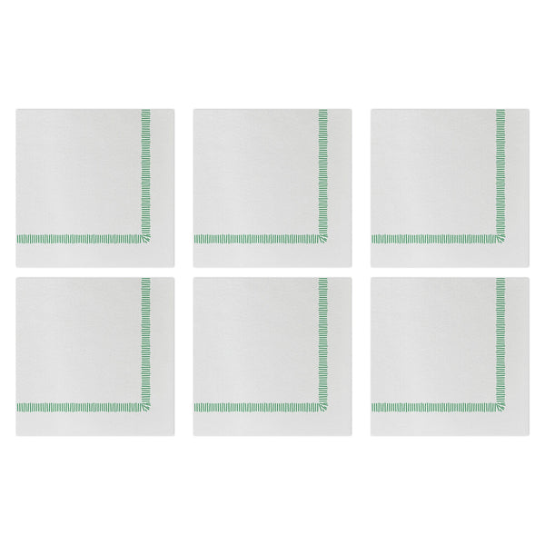 Papersoft Napkins Fringe Green Cocktail Napkins (Pack of 20) - Set of 6