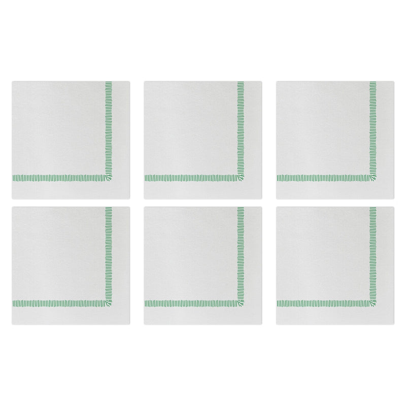 Papersoft Napkins Fringe Green Cocktail Napkins (Pack of 20) - Set of 6