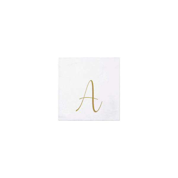 Papersoft Napkins Monogram Cockail Napkins Pack of 20 - A Silver