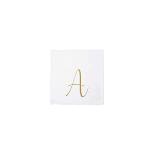 Papersoft Napkins Monogram Cockail Napkins Pack of 20 - A Silver