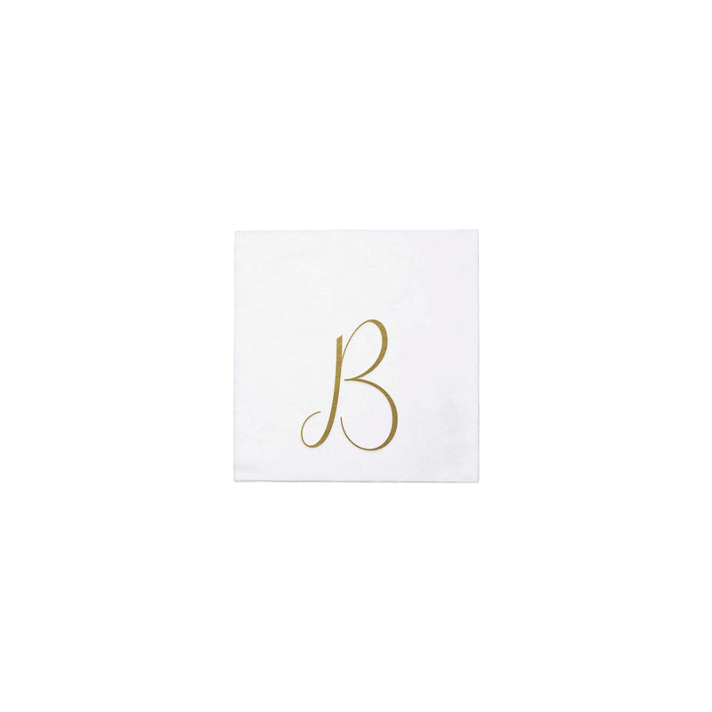 Papersoft Napkins Monogram Cockail Napkins Pack of 20 - B Silver