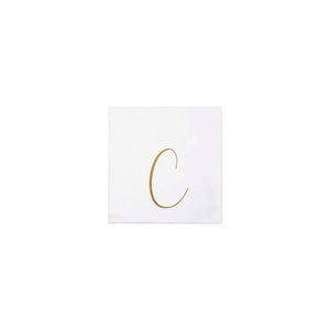 Papersoft Napkins Monogram Cockail Napkins Pack of 20 - C Silver