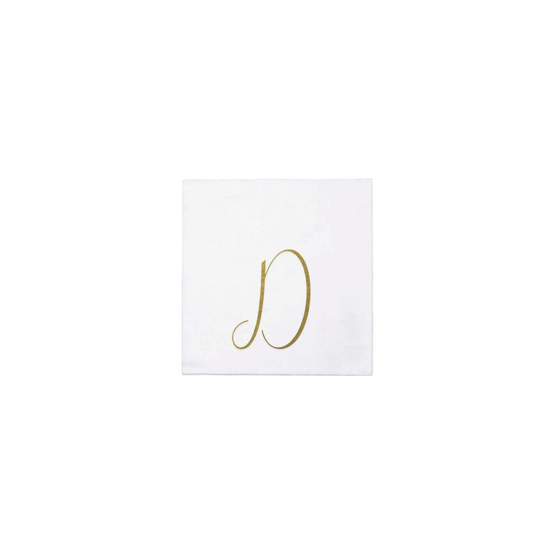 Papersoft Napkins Monogram Cockail Napkins Pack of 20 - D Silver