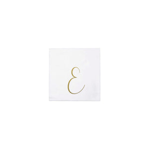 Papersoft Napkins Monogram Cockail Napkins Pack of 20 - E Silver