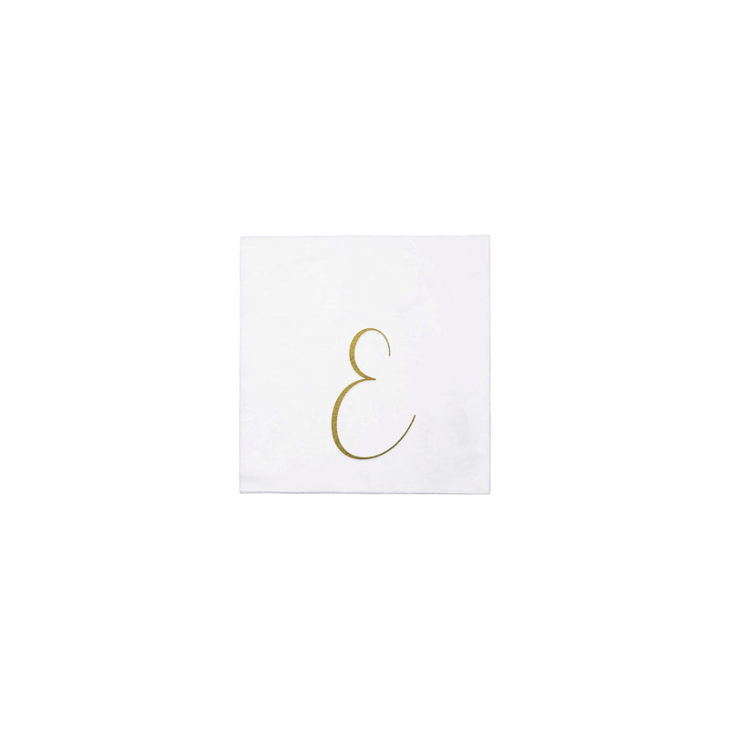 Papersoft Napkins Monogram Cockail Napkins Pack of 20 - E Silver