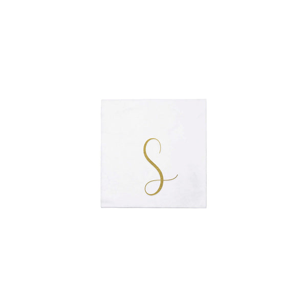 Papersoft Napkins Monogram Cockail Napkins Pack of 20 - S Silver