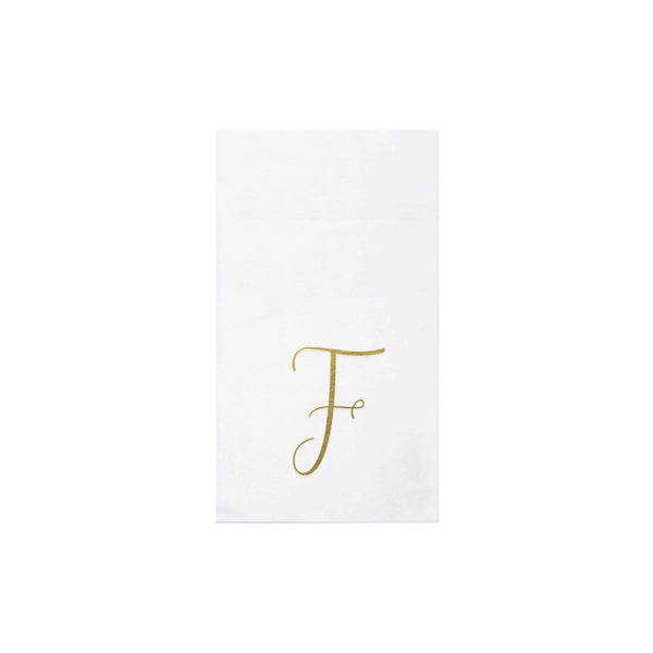 Papersoft Napkins Monogram Guest Towels Pack of 20 - F Silver