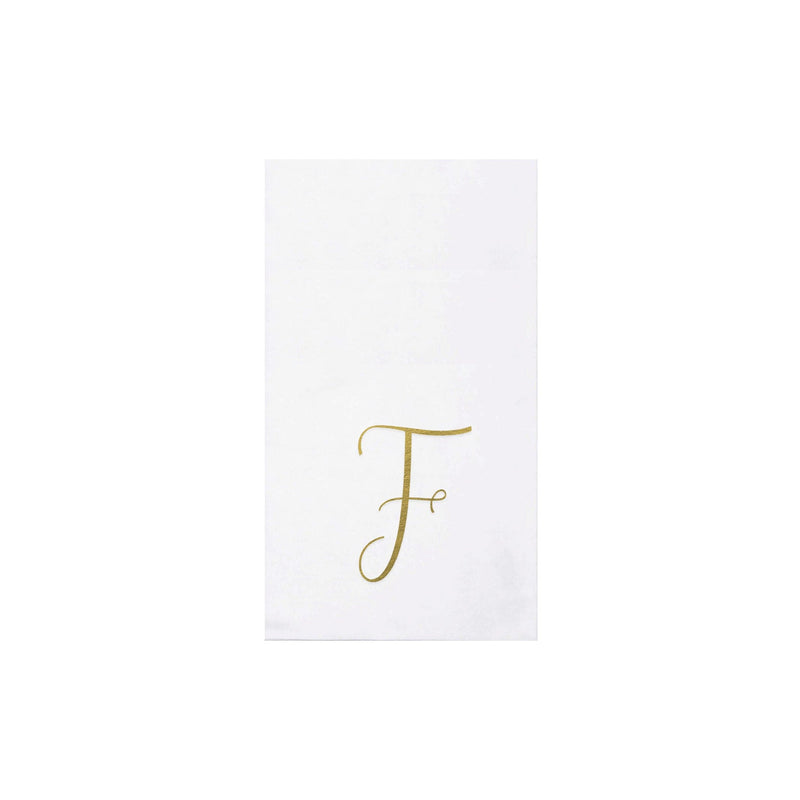 Papersoft Napkins Monogram Guest Towels Pack of 20 - F Silver