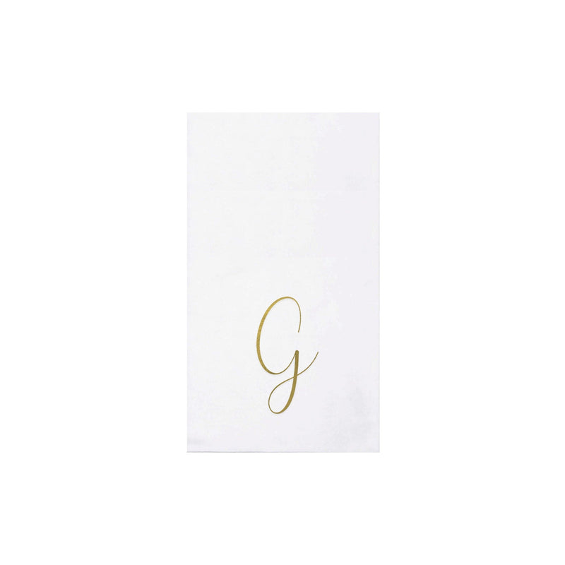 Papersoft Napkins Monogram Guest Towels Pack of 20 - G Silver