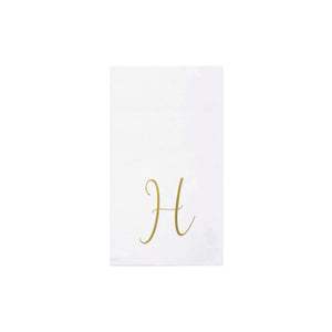 Papersoft Napkins Monogram Guest Towels Pack of 20 - H Silver