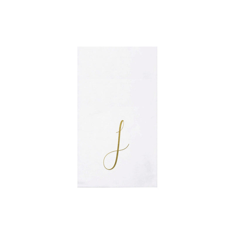 Papersoft Napkins Monogram Guest Towels Pack of 20 - J Silver