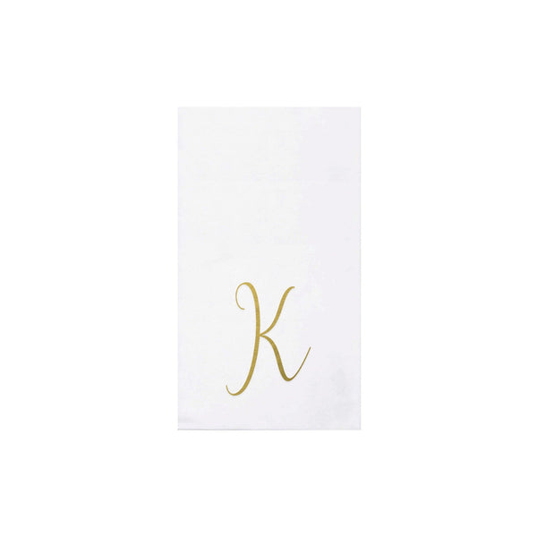 Papersoft Napkins Monogram Guest Towels Pack of 20 - K Silver