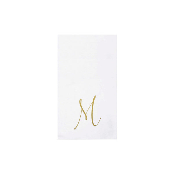 Papersoft Napkins Monogram Guest Towels Pack of 20 - M Silver